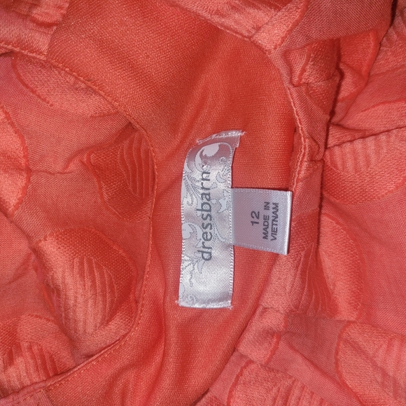 Dressbarn Orange Short Ruffle Sleeve Dress 12 - Picture 7 of 7